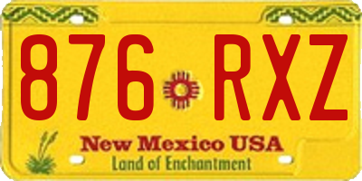 NM license plate 876RXZ