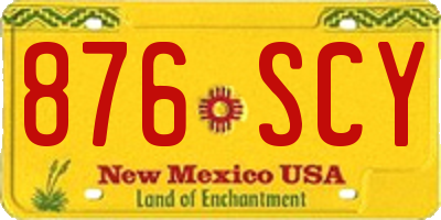 NM license plate 876SCY