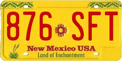 NM license plate 876SFT