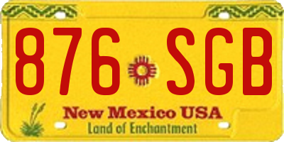 NM license plate 876SGB