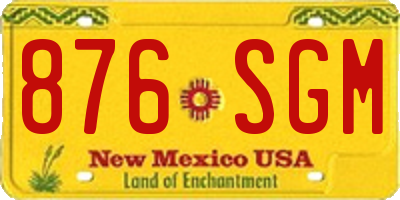 NM license plate 876SGM