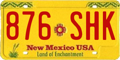NM license plate 876SHK