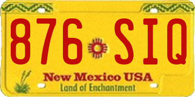 NM license plate 876SIQ