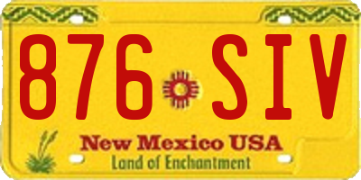 NM license plate 876SIV
