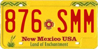 NM license plate 876SMM