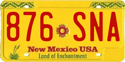 NM license plate 876SNA