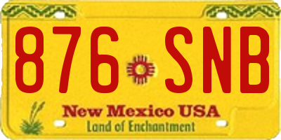 NM license plate 876SNB