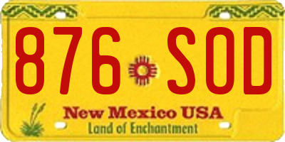 NM license plate 876SOD