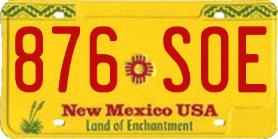 NM license plate 876SOE