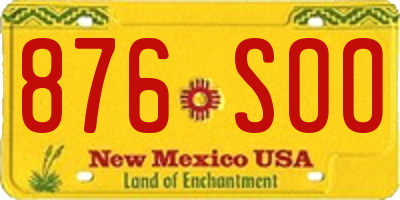 NM license plate 876SOO