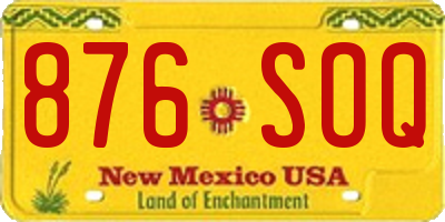 NM license plate 876SOQ