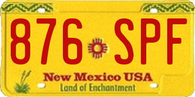 NM license plate 876SPF