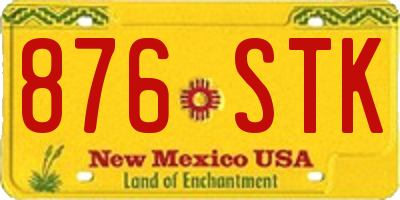 NM license plate 876STK