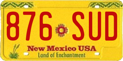 NM license plate 876SUD