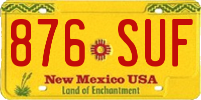 NM license plate 876SUF