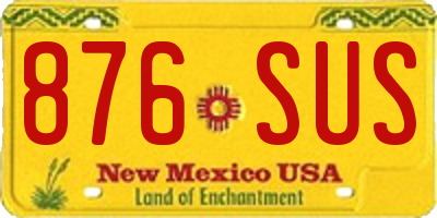 NM license plate 876SUS