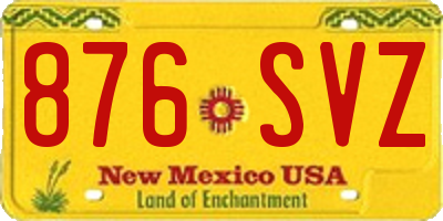 NM license plate 876SVZ