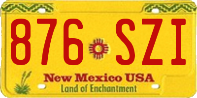 NM license plate 876SZI