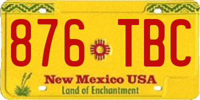 NM license plate 876TBC