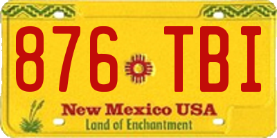NM license plate 876TBI