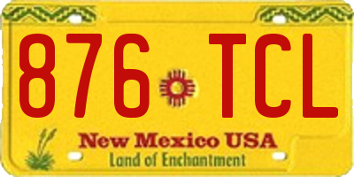 NM license plate 876TCL