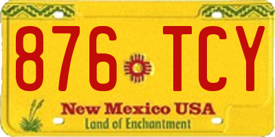 NM license plate 876TCY