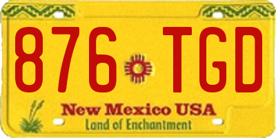 NM license plate 876TGD