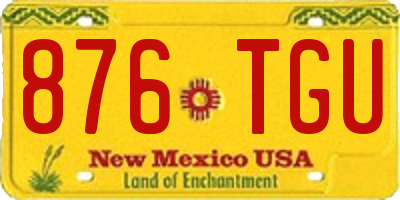 NM license plate 876TGU