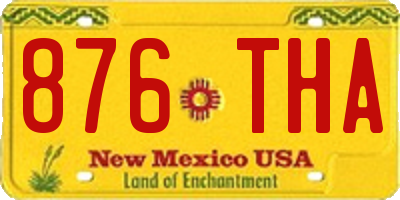 NM license plate 876THA