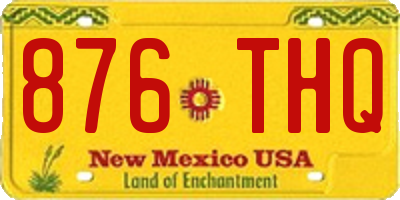 NM license plate 876THQ