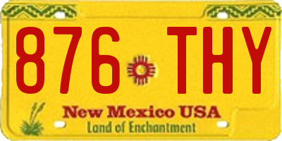 NM license plate 876THY