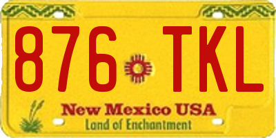 NM license plate 876TKL