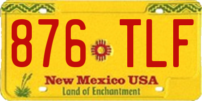 NM license plate 876TLF
