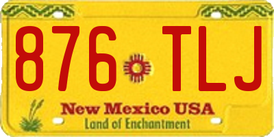 NM license plate 876TLJ