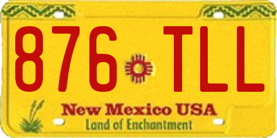 NM license plate 876TLL