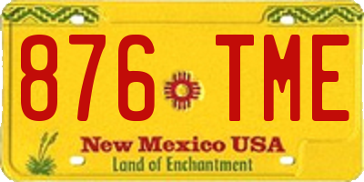 NM license plate 876TME