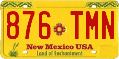 NM license plate 876TMN