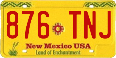 NM license plate 876TNJ