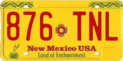NM license plate 876TNL