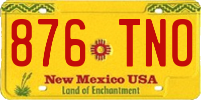 NM license plate 876TNO