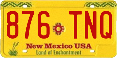 NM license plate 876TNQ
