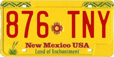 NM license plate 876TNY