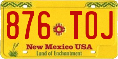NM license plate 876TOJ