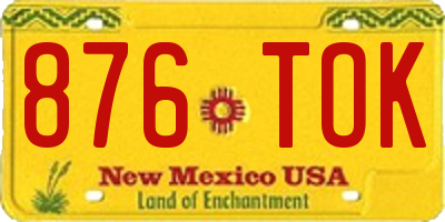 NM license plate 876TOK