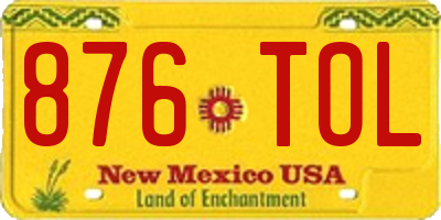 NM license plate 876TOL