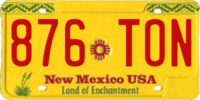 NM license plate 876TON