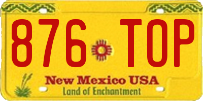 NM license plate 876TOP