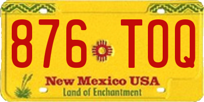 NM license plate 876TOQ