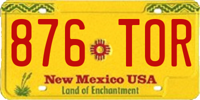 NM license plate 876TOR