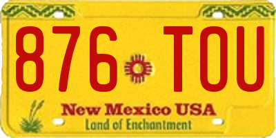 NM license plate 876TOU